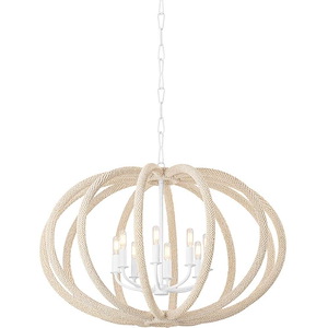 Lewiston - 6 Light Chandelier-22.75 Inches Tall and 34 Inches Wide