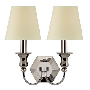 Charlotte - 2 Light Wall Sconce in Colonial/Traditional Style - 12.5 Inches Wide by 14 Inches High