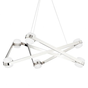 Orbit - 38 Inch 240W 6 LED Chandelier in Contemporary/Modern Style - 38 Inches Wide by 13.75 Inches High