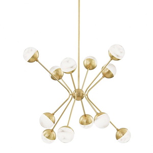 Saratoga - 36 Inch 48W 12 LED Chandelier in Contemporary/Modern Style - 36 Inches Wide by 31 Inches High - 1333798