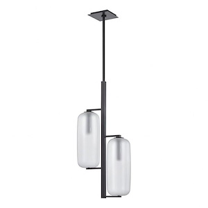 Pebble - Two Light Pendant in Contemporary Style - 13.75 Inches Wide by 29.5 Inches High
