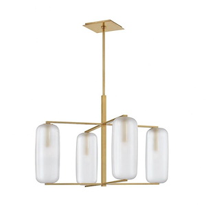 Pebble - Four Light Chandelier in Contemporary Style - 33.5 Inches Wide by 25.5 Inches High