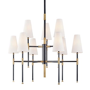 Bowery Nine Light Two-Tier Chandelier - 34 Inches Wide by 36 Inches High