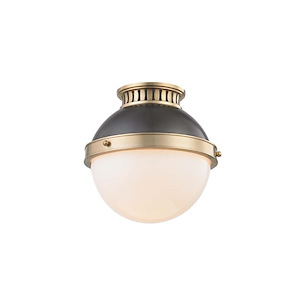 Latham One Light Small Flush Mount - 9.5 Inches Wide by 9 Inches High