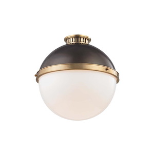 Latham One Light Large Flush Mount - 14.75 Inches Wide by 14 Inches High - 883532