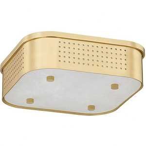 Madison Square - 25W 1 LED Flush Mount-4.25 Inches Tall and 13.25 Inches Wide