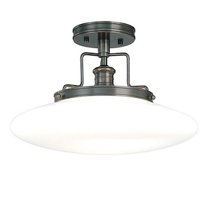 Beacon - One Light Semi Flush Mount - 15 Inches Wide by 9.5 Inches High