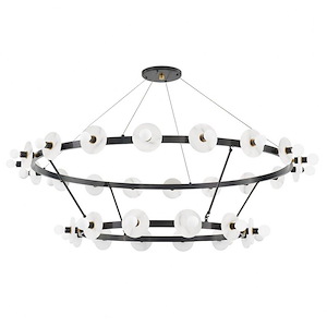 Austen - 58 Inch 180W 30 LED 2-Tier Chandelier in Modern/Transitional Style - 58 Inches Wide by 36.5 Inches High - 1032542