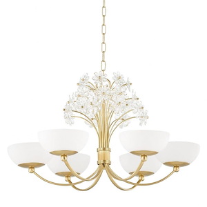 Beaumont - Six Light Chandelier in Whimsical Style - 30 Inches Wide by 17.25 Inches High