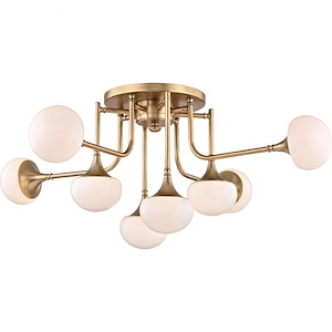 Fleming 8-Light LED Semi Flush - 36.5 Inches Wide by 14.5 Inches High