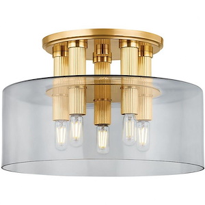 Crystler - 5 Light Flush Mount-9.75 Inches Tall and 15 Inches Wide - 1335667