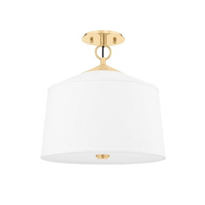 White Plains - 1 Light Semi-Flush Mount-14.75 Inches Tall and 14 Inches Wide