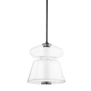Palermo - 15W 1 LED Pendant-22.5 Inches Tall and 13 Inches Wide