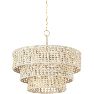 Yorkhill - 6 Light Pendant-29.5 Inches Tall and 32 Inches Wide
