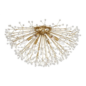 Dunkirk - 6 Light Flush Mount in Luxury/Glam Style - 30 Inches Wide by 15.25 Inches High