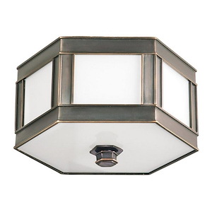 Nassau - Two Light Flush Mount - 13 Inches Wide by 6 Inches High