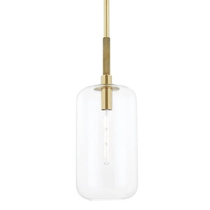 Lenox Hill - One Light Pendant in Modern Style - 11 Inches Wide by 30 Inches High