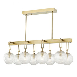 Jewett - Eight Light Linear Pendant in Transitional Style - 19.5 Inches Wide by 15.83 Inches High