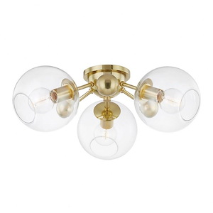 Abbott - 3 Light Semi-Flush Mount in Modern/Transitional Style - 24.5 Inches Wide by 9.25 Inches High - 1032538