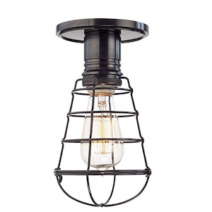 Heirloom - One Light Semi-Flush Mount with Wire Guard - 10 Inches Wide by 9.25 Inches High - 268956