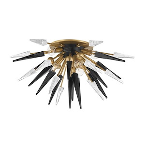 Sparta - Six Light Semi Flush in Modern Style - 28 Inches Wide by 14.25 Inches High