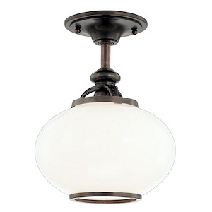 Canton - One Light Semi Flush Mount - 9 Inches Wide by 11.5 Inches High