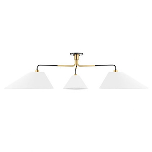 Duo - 3 Light Chandelier-17.5 Inches Tall and 72 Inches Wide