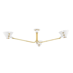 Split - 3 Light Semi-Flush Mount-13.25 Inches Tall and 62.5 Inches Wide
