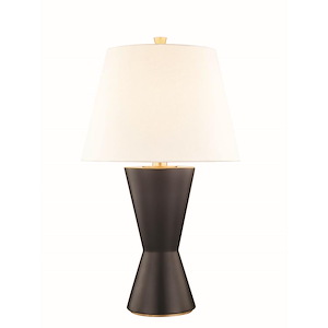 1 Light Table Lamp with Off White Linen Shade