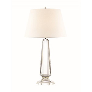1 Light Table Lamp with Off White Belgium Linen Shade
