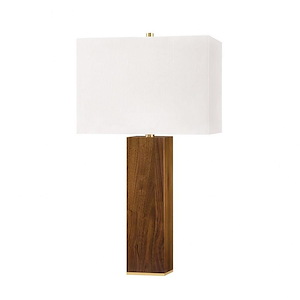 Waltham Transitional 1 Light Table Lamp Brass/Belgian Linen Base with White Belgian Linen Shade