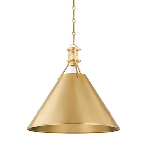 Metal No. 2 - 1 Light Pendant-14.5 Inches Tall and 16 Inches Wide - 1290815