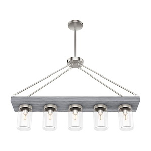 Devon Park 5-Light Rectangle Chandelier in Casual Style-38 Inches Wide by 31.8 Inches High