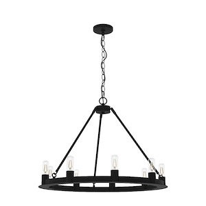 Saddlewood 9-Light Chandelier In Farmhouse Style-22 Inches Tall and 30 Inches Wide