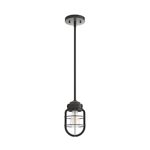 Starklake 1-Light Mini Pendant in Caged Style-5.5 Inches Wide by 8.5 Inches High