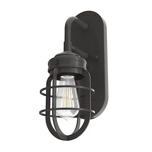 Starklake 1-Light Wall Sconce in Caged Style-5 Inches Wide by 14.5 Inches High - 1043874