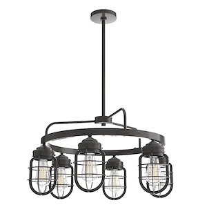 Starklake 6-Light Chandelier in Caged Style-26 Inches Wide by 14.5 Inches High - 1043876
