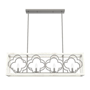 Gablecrest 4-Light Linear Chandelier in Transitional Style-43.5 Inches Wide by 19.5 Inches High - 1043871