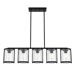 Astwood 5-Light Linear Chandelier In Farmhouse Style-9 Inches Tall and 5.75 Inches Wide