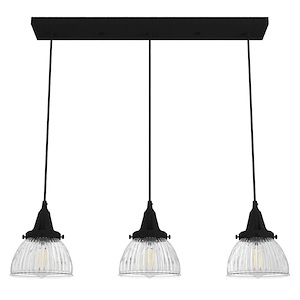 Cypress Grove 3-Light Linear Cluster Pendant In Transitional Style-8.5 Inches Tall and 7 Inches Wide