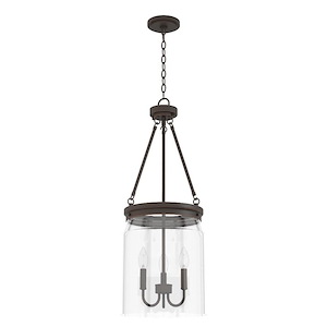 Devon Park 3-Light Pendant In Farmhouse Style-32 Inches Tall and 12 Inches Wide - 1086985