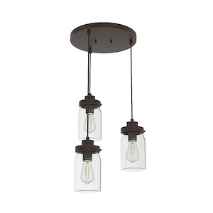 Devon Park 3-Light Round Cluster Pendant in Farmhouse Style-14.5 Inches Wide by 9 Inches High