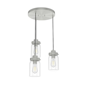 Devon Park 3-Light Round Cluster Pendant in Farmhouse Style-14.5 Inches Wide by 9 Inches High - 1047289