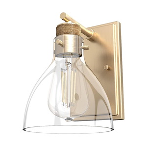 Van Nuys 1-Light Wall Sconce In Transitional Style-9 Inches Tall and 7.5 Inches Wide