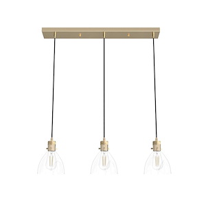 Van Nuys 3-Light Linear Cluster Pendant In Transitional Style-8 Inches Tall and 6 Inches Wide