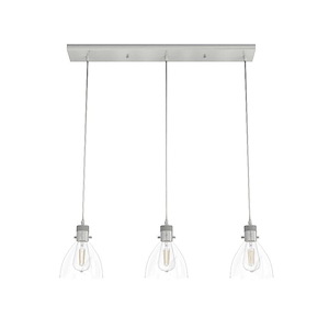 Van Nuys 3-Light Linear Cluster Pendant In Transitional Style-8 Inches Tall and 6 Inches Wide - 1093917