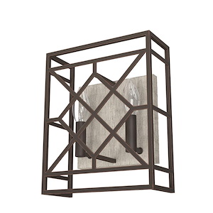 Langwood 2-Light Sconce Wall Light Fixture in Rustic Style 9.5 Inches Wide and 12 Inches Tall - 1093907
