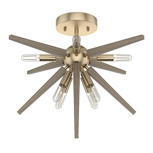 Jupiter Star - 8 Light Semi-Flush Mount In Mid-Century Modern Style-18.75 Inches Tall and 14 Inches Wide - 1270470