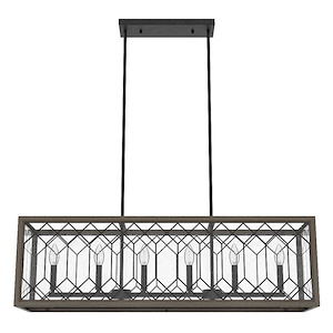 Chevron - 6 Light Linear Chandelier In Casual Style-12 Inches Tall and 40 Inches Wide