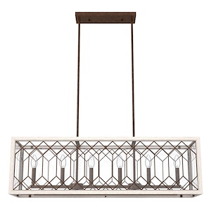 Chevron - 6 Light Linear Chandelier In Casual Style-12 Inches Tall and 40 Inches Wide